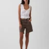 8" Bermudashorts i denim med medelhög midja och lös passform