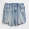 8" Bermudashorts i denim med medelhög midja och lös passform