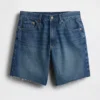 8" Bermudashorts i denim med medelhög midja och lös passform