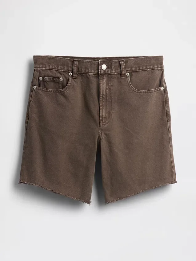 8" Bermudashorts i denim med medelhög midja och lös passform