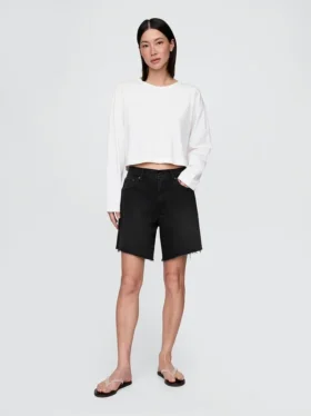 8" Bermudashorts i lös passform med medelhög midja i 90-talsstil