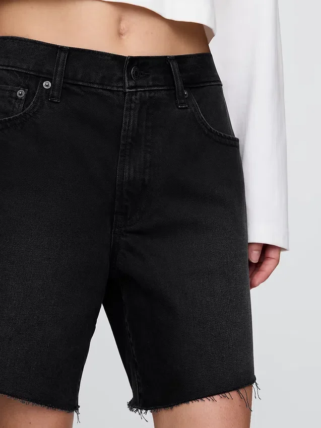 8" Bermudashorts i lös passform med medelhög midja i 90-talsstil