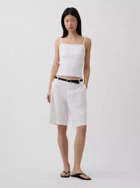 9" lågmidjade shorts i linneblandning