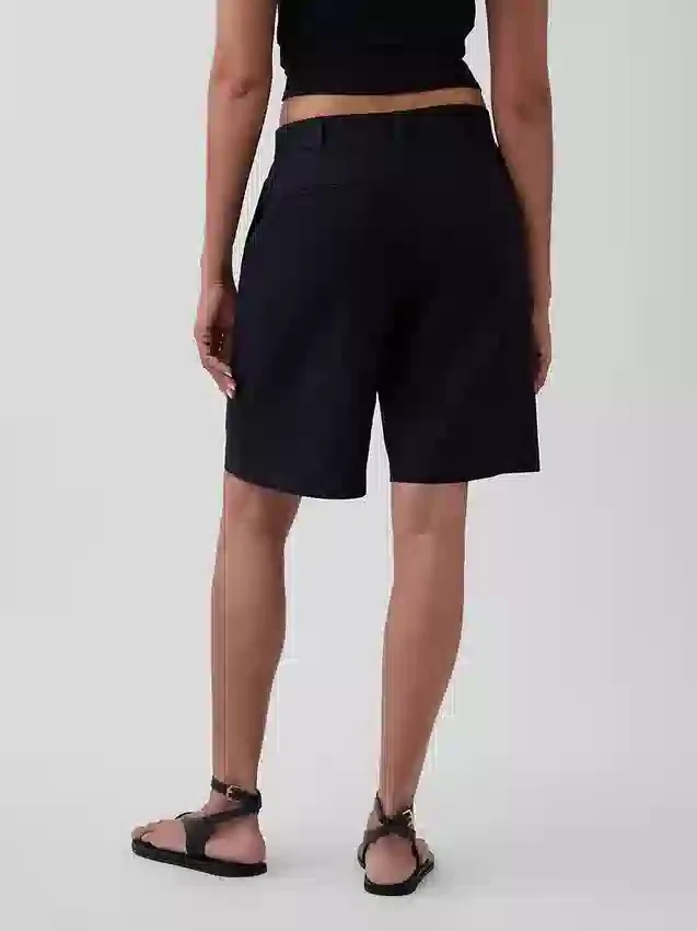 9" lågmidjade shorts i linneblandning