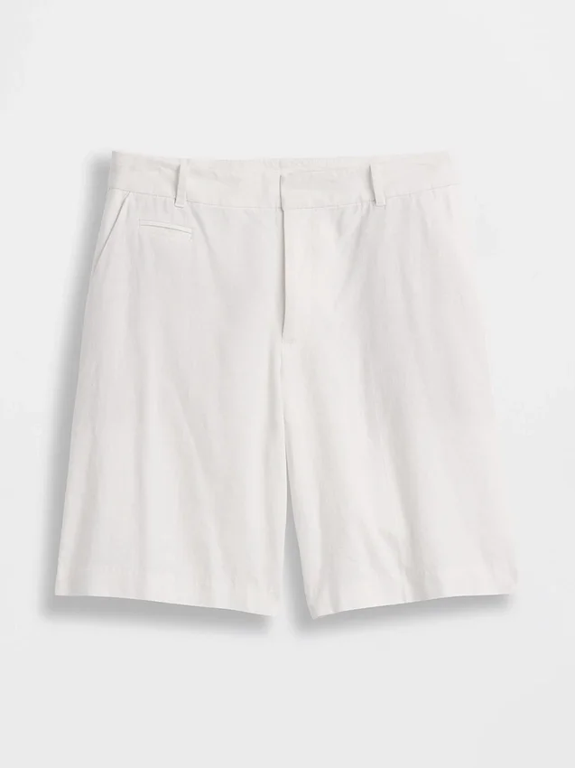 9" lågmidjade shorts i linneblandning