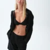 9" lågmidjade shorts i linneblandning