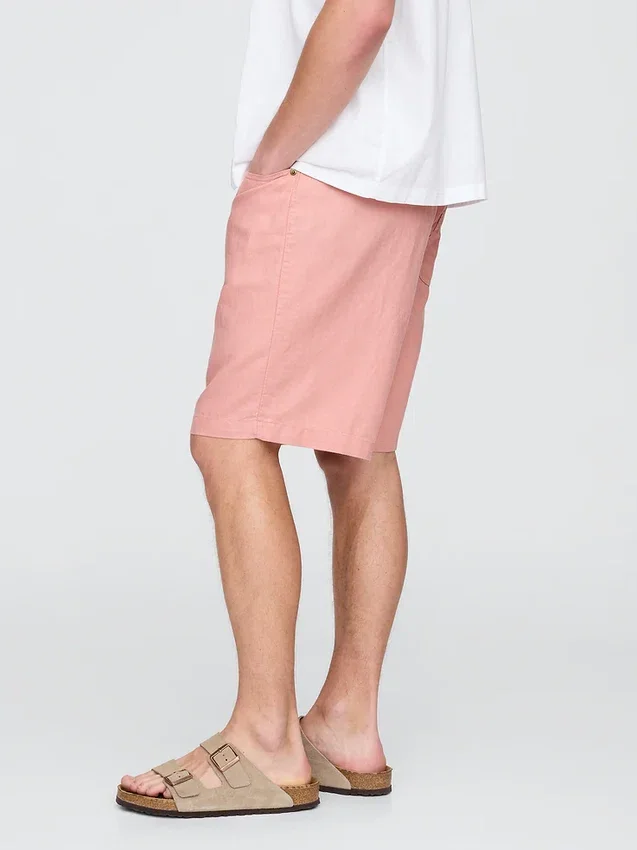 9" linne-bomullsshorts