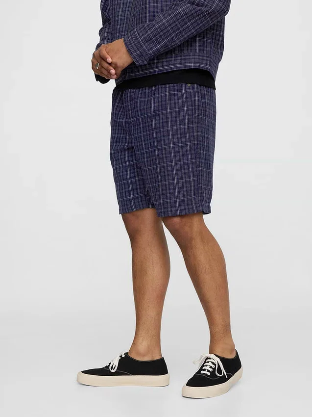9" linne-bomullsshorts
