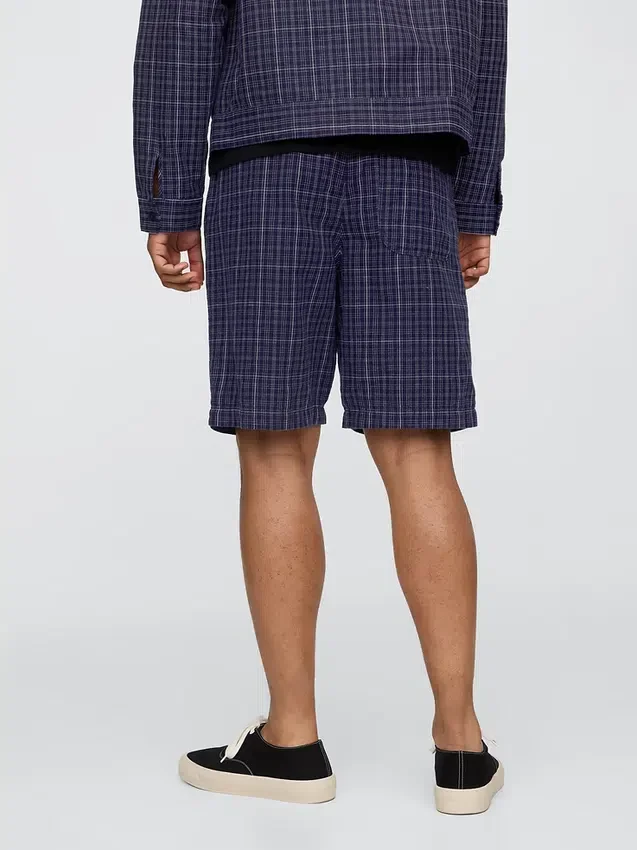9" linne-bomullsshorts
