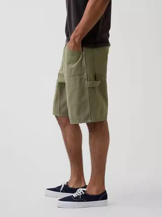 9" lösa denimshorts i snickarstil