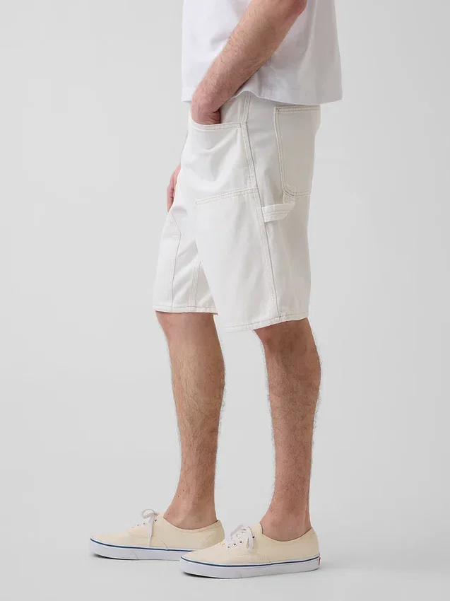 9" lösa denimshorts i snickarstil
