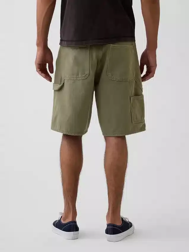 9" lösa denimshorts i snickarstil
