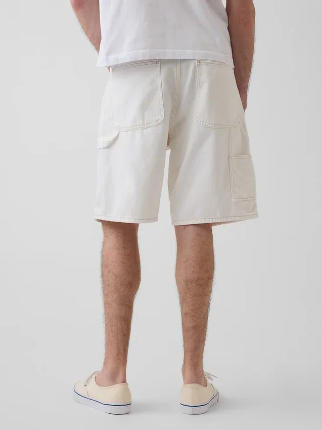 9" lösa denimshorts i snickarstil
