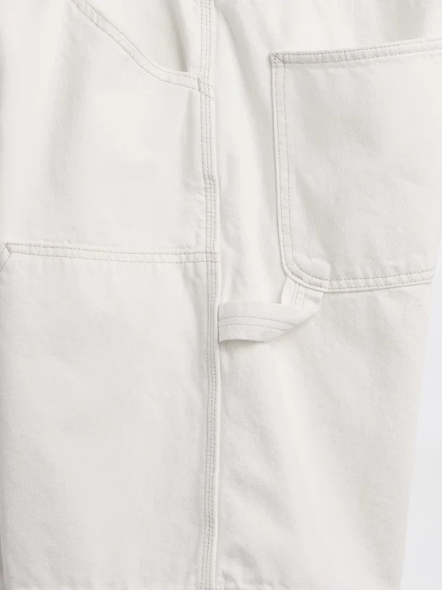 9" lösa denimshorts i snickarstil