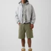 9" lösa denimshorts i snickarstil