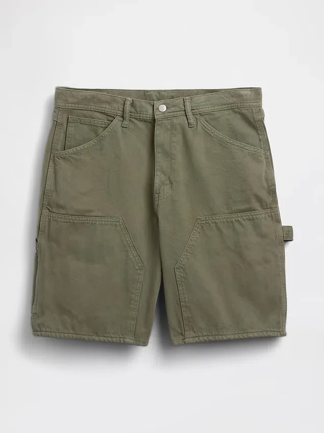 9" lösa denimshorts i snickarstil