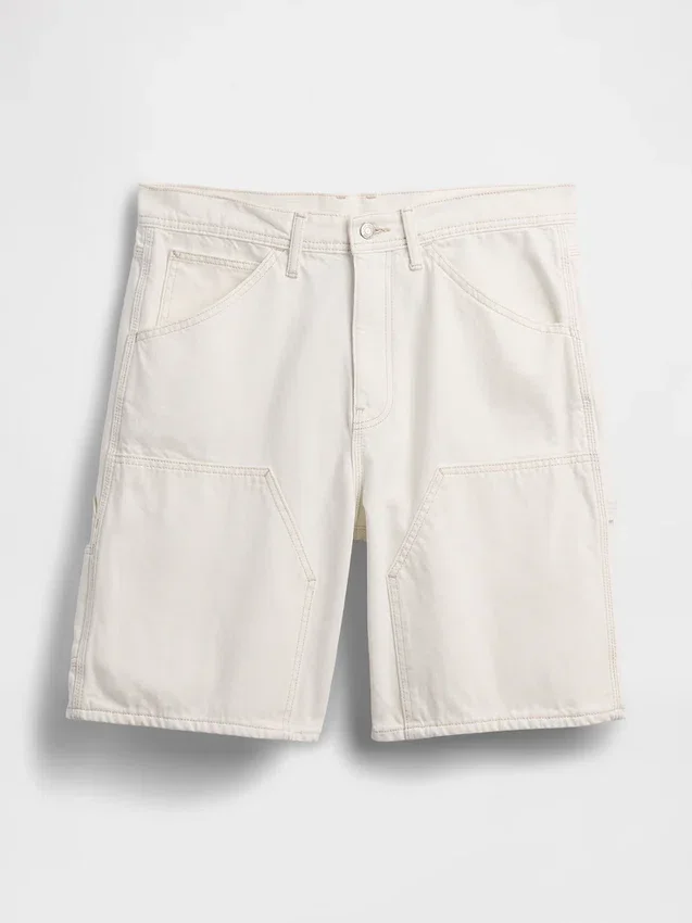 9" lösa denimshorts i snickarstil