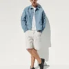 9" lösa denimshorts i snickarstil