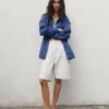 9" lösa denimshorts i snickarstil