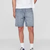 90-talsinspirerade, lösa jeansshorts i rutmönster