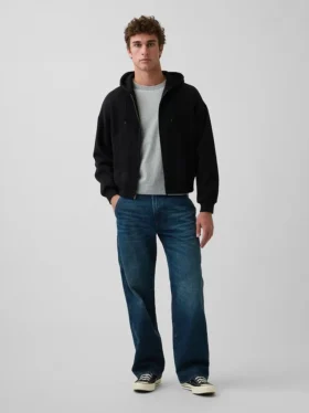 90-talsinspirerade, lösa snickarjeans