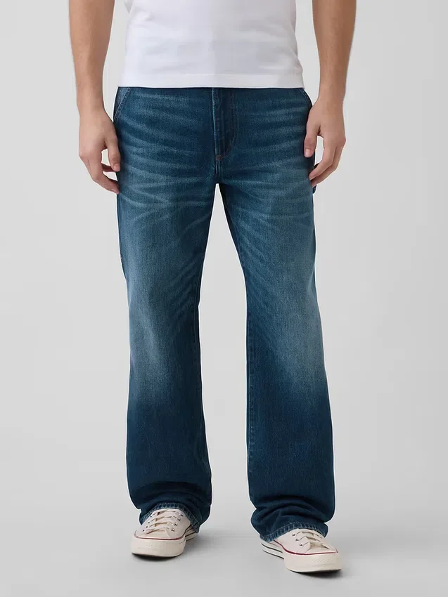 90-talsinspirerade, lösa snickarjeans
