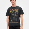 Ac/Dc T-shirt med tryck i avslappnad passform