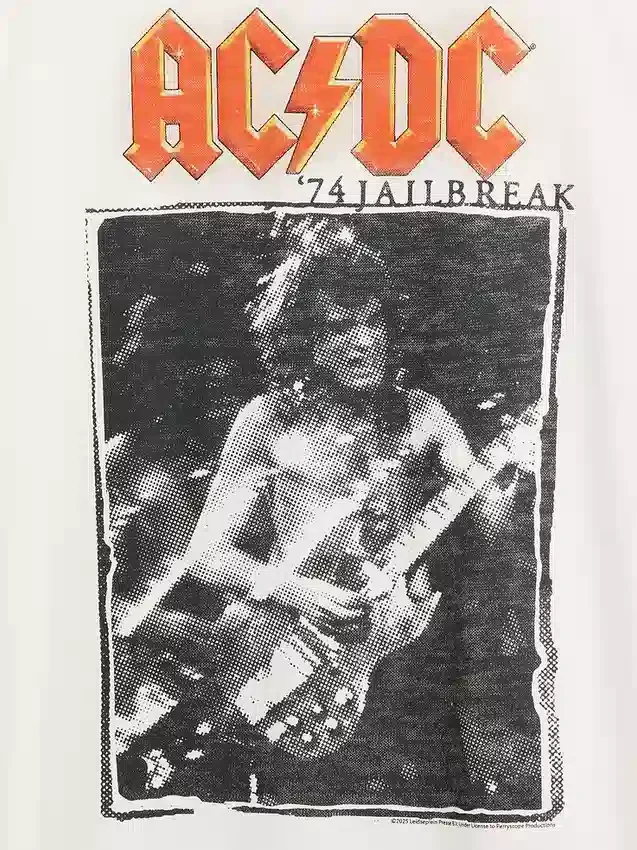 Ac/Dc T-shirt med tryck i avslappnad passform