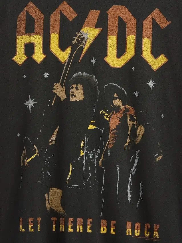 Ac/Dc T-shirt med tryck i avslappnad passform