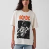 Ac/Dc T-shirt med tryck i avslappnad passform
