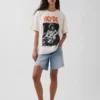 Ac/Dc T-shirt med tryck i avslappnad passform