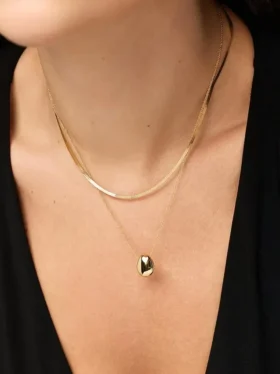 Ana Luisa guldhalsband med mini-stenhänge