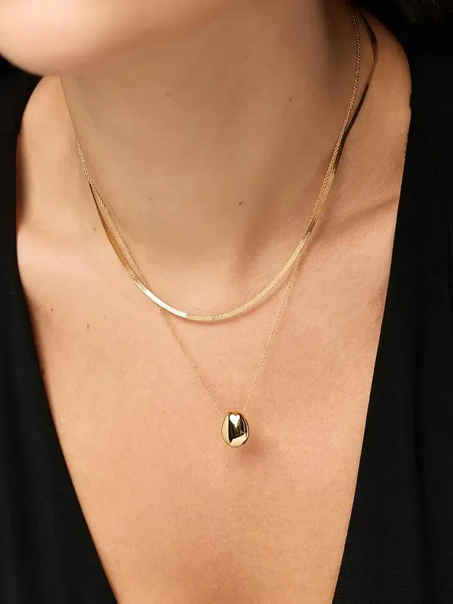 Ana Luisa guldhalsband med mini-stenhänge