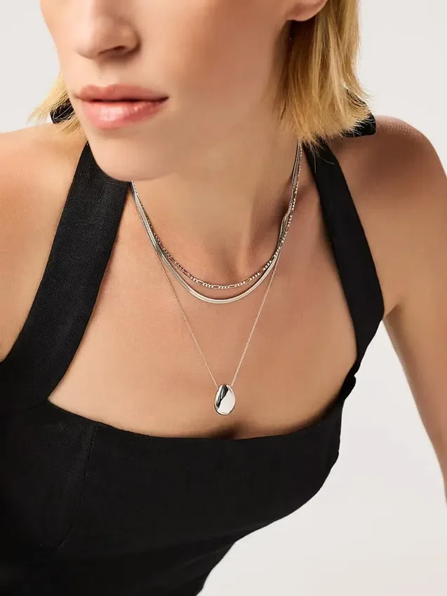 Ana Luisa Silver Mini Pebble-halsband