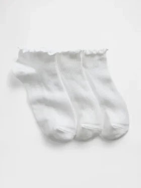 Ankelstrumpor med volanger för barn (3-pack)
