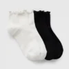 Ankelstrumpor med volangkant (2-pack)