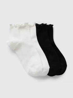 Ankelstrumpor med volangkant (2-pack)