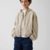 Avslappnad denimjacka med huva för barn