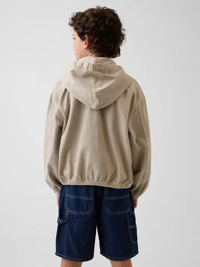 Avslappnad denimjacka med huva för barn