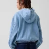 Avslappnad denimjacka med huva för barn