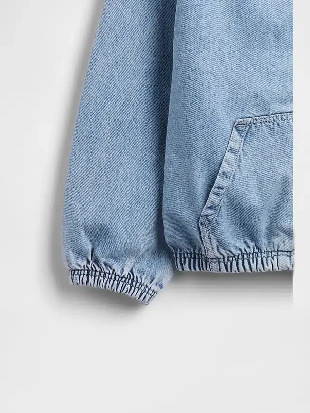 Avslappnad denimjacka med huva för barn