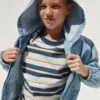 Avslappnad denimjacka med huva för barn