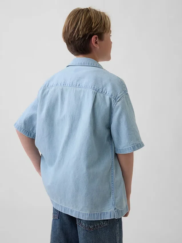 Avslappnad denimskjorta för barn