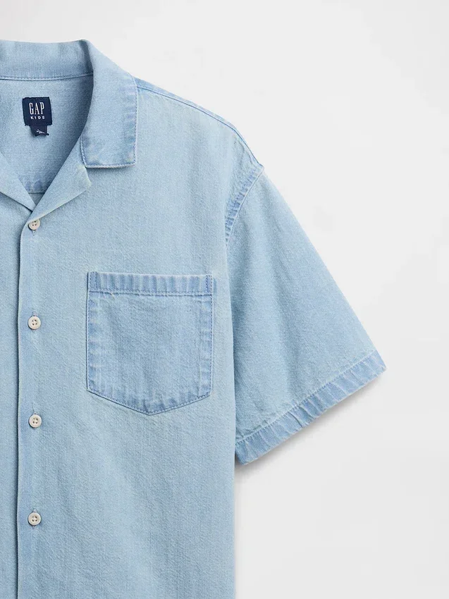 Avslappnad denimskjorta för barn