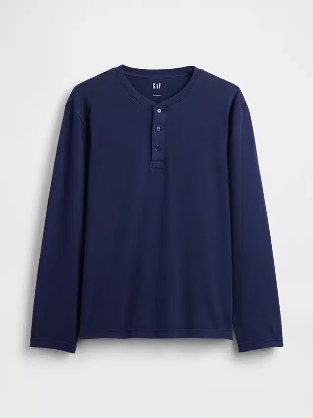 Avslappnad Henley-T-shirt