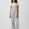 Avslappnad overall i randig denim
