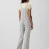 Avslappnad overall i randig denim
