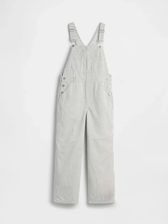 Avslappnad overall i randig denim