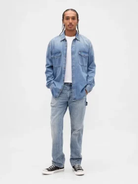 Avslappnade raka Carpenter-Jeans