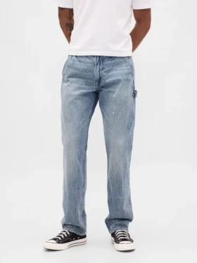 Avslappnade raka Carpenter-Jeans